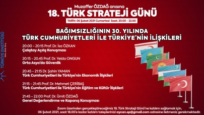 18. TÜRK STRATEJİ GÜNÜ (MUZAFFER ÖZDAĞ ANISINA) -“BAĞIMSIZLIĞININ 30. YILINDA TÜRK CUMHURİYETLERİ İLE TÜRKİYE’NİN İLİŞKİLERİ”