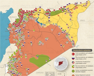 Suriye&#039;de dış güçlere ait noktaları 2021 sonu - 2022 başı