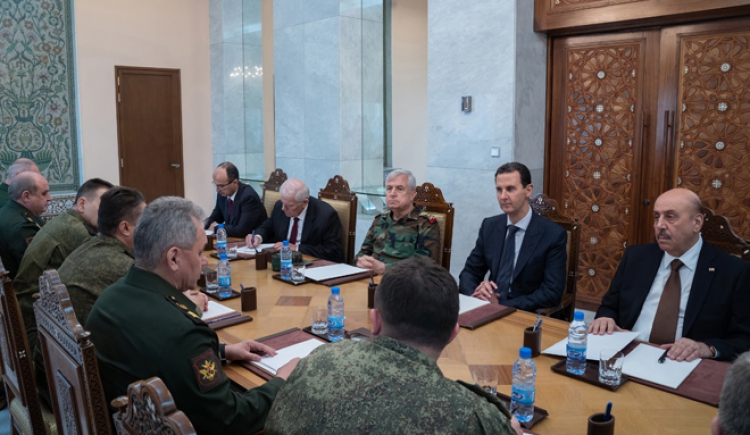Esad, Rusya Savunma Bakanı Şoygu ve Beraberindeki Heyeti Kabul Etti